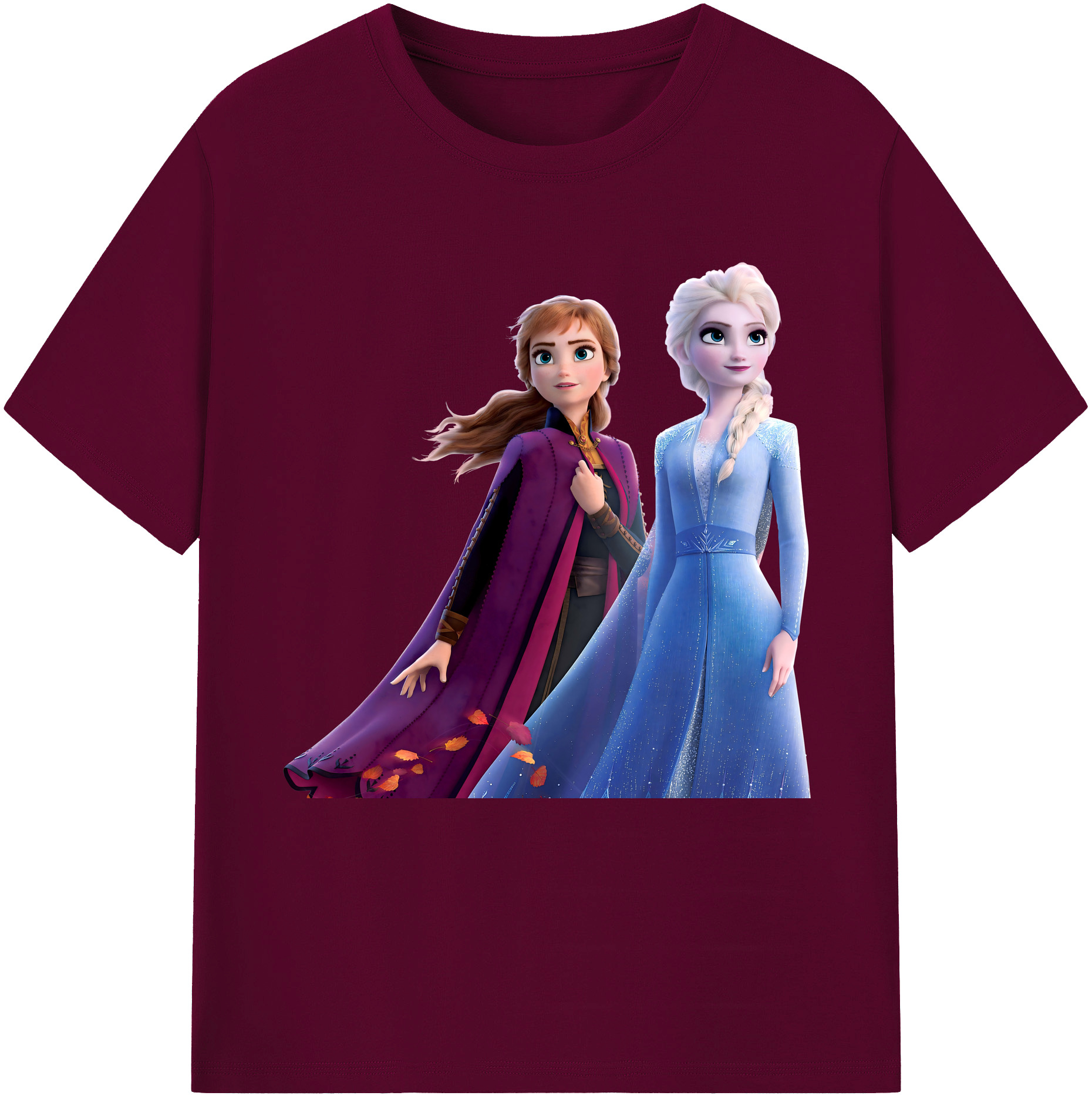 （画像用） アナと雪の女王 アンナ エルサ Frozen Anna Elsa レディースカジュアルプリントTシャツ（綿100％）